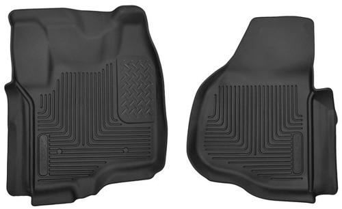 53321 - Husky Floor Mats - Front - Ford 2012-2016 SuperCab/CrewCab w/ Drivers Foot Rest w/o Manual Trans Case Shifter