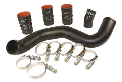 Heavy Duty High Temp Reinforced Silicone Intercooler Boots Kit with Hose Clamps Compatible with 1999.5 2000 2001 2002 2003 Super duty 7.3L Ford Powerstroke F-250 F-350 Turbo Diesel black