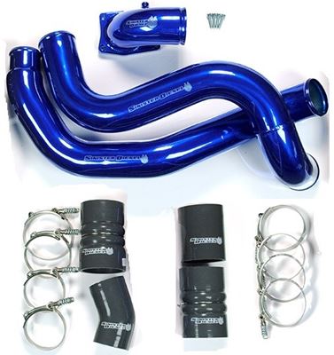 SD-INTRPIPE-6.0-IE-KIT - Sinister Diesel Intercooler Pipes & Clamp Kit With Elbow - Ford 2003-2007 Powerstroke 6.0L diesels