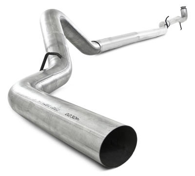 S6004SLM - MBRP's 4-inch Down Pipe Back SLM Series Exhaust System for your 2001-2007 GMC Chevy 6.6L Duramax LB7, LLY, and LBZ diesel pickup is made from 16 gauge T409 Stainless Steel, which lasts longer than aluminized steel exhaust kits. This free-flow exhaust kit does not come with a muffler or exhaust tip.