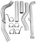 S60200SLM - MBRP's 5-inch Down Pipe Back SLM Series Exhaust System for your 2001-2007 GMC Chevy 6.6L Duramax LB7, LLY, and LBZ diesel pickup is made from 16 gauge T409 Stainless Steel, which lasts longer than aluminized steel exhaust kits. This free-flow exhaust kit does not come with a muffler or exhaust tip.