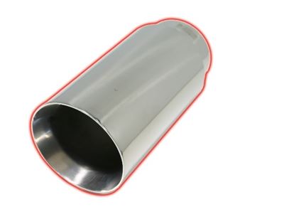 ST40013D12 - Flo-Pro Exhaust Tip - 4-inch - 5-inch x 12-inch Double Wall Round Slant - Polished Stainless