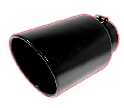 405015RACBX - Flo-Pro Exhaust Tip 4-inch - 5-inch x 15-inch - Rolled Angle Cut - Powder Coated Black