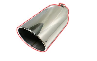 8915RAB - Flo-Pro Exhaust Tip 4-inch - 5-inch x 15-inch Rolled Angle Cut - Stainless