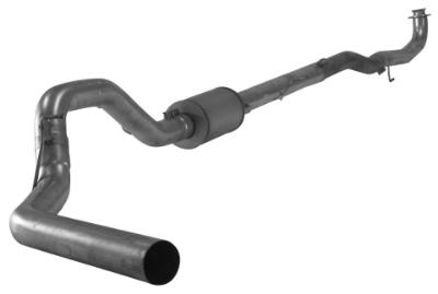 887 - Flo-Pro 4-inch Down Pipe Back Exhaust - Aluminized w/ Muffler - GM 2017-2019 CAB & CHASSIS