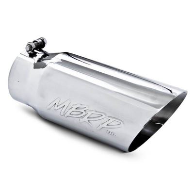 T5053 - MBRP Exhaust Tip 4-inch - 5-inch x 12-inch Angled Dual Wall - Stainless T304