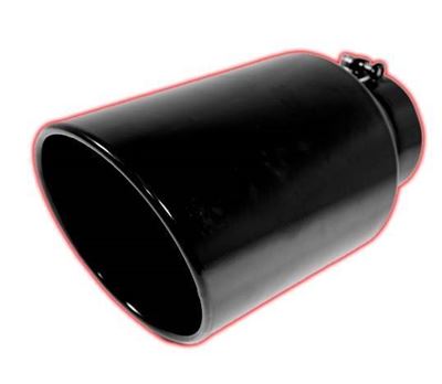405012RACBK - FloPro's 4-5-inch x 12-inch Rolled Angle Cut Black Powder Coated exhaust tip - fits 4-inch Exhaust systems
