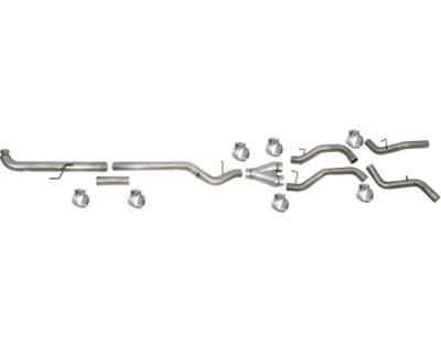 734 - Flo-Pro 4-inch Down Pipe Back Dual Exhaust - Aluminized GM 2007 - 2010