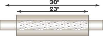 Image de Flo-Pro 4" x 23" Aluminized Muffler - Fiberglass Packed Style