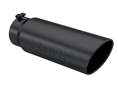 Image de MBRP Exhaust Tip 5" - 6" x 18" Angled Rolled End Black Finish