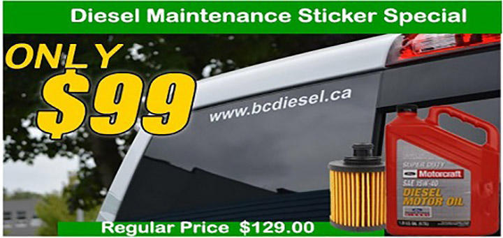 Diesel Maintenance Special  - $99 - Home of the $99.00 Oil Change