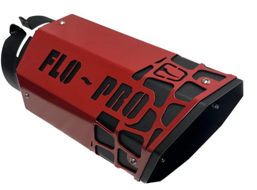 Image de Flo-Pro Exhaust Tip - 4" - 5" x 12" Octagon - Red Overlay