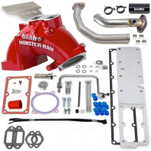 Picture of Banks Power Monster-Ram Intake System w/ High-Flow Heater & Billet (Red) - Dodge 6.7L Cummins 2019-2024 -  Cab & Chassis 